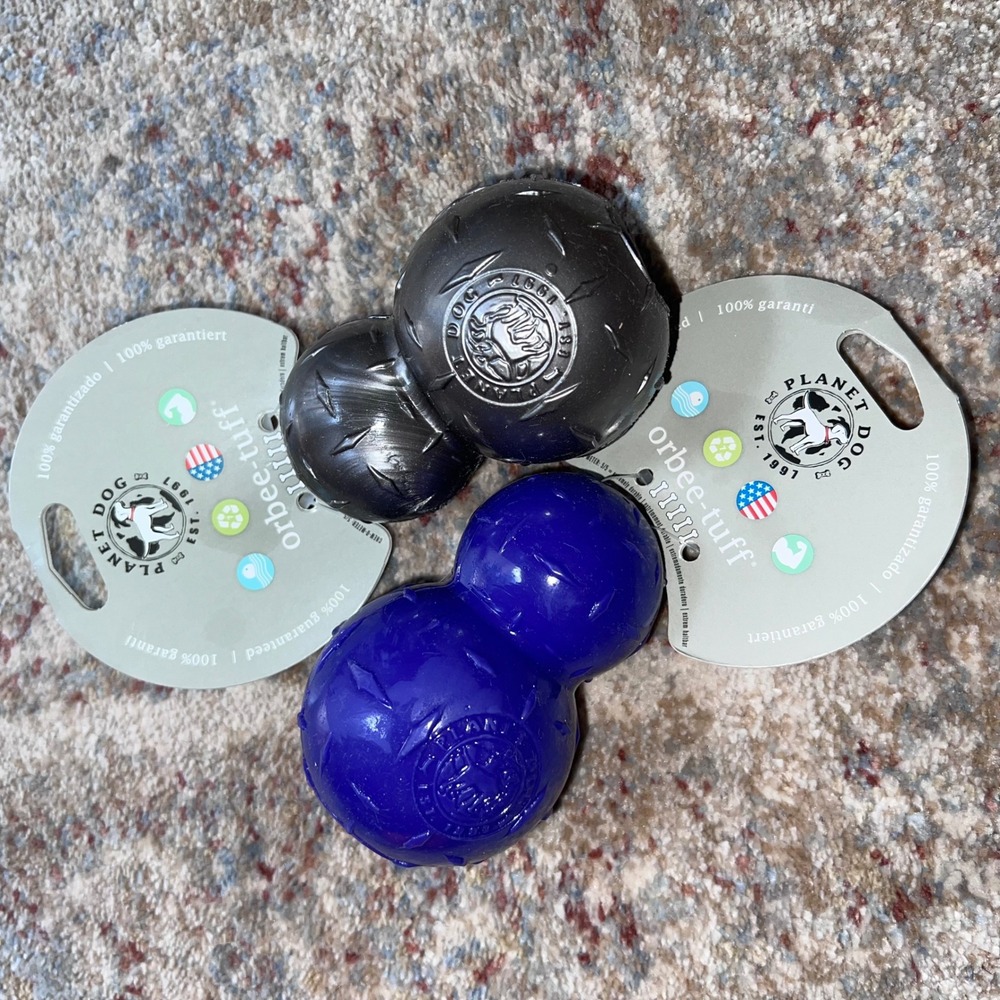 Planet Dog Orbee-Tuff Nook Durable Dog Chew Toy Lot of 2 Purple Gray Made in USA - Picture 2 of 3